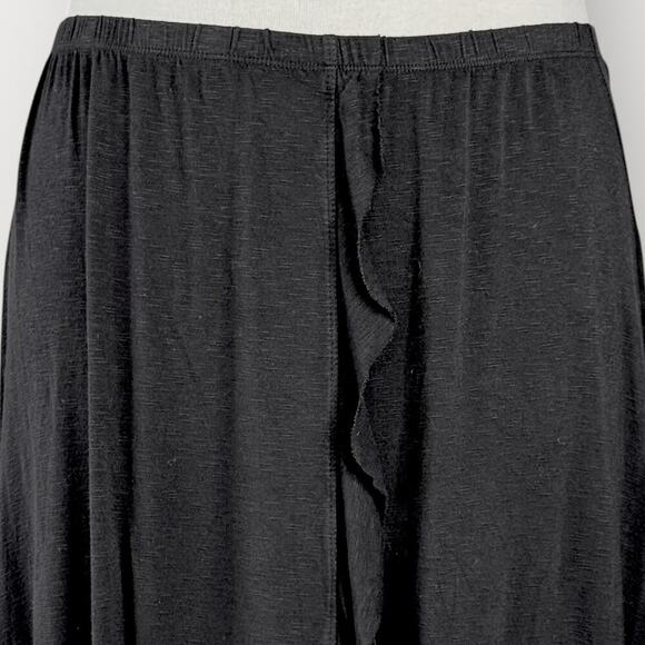 Venezia Milano Vintage Ruffled High Low Hem Stretchy Midi Skirt  Size XL Black - Picture 4 of 11